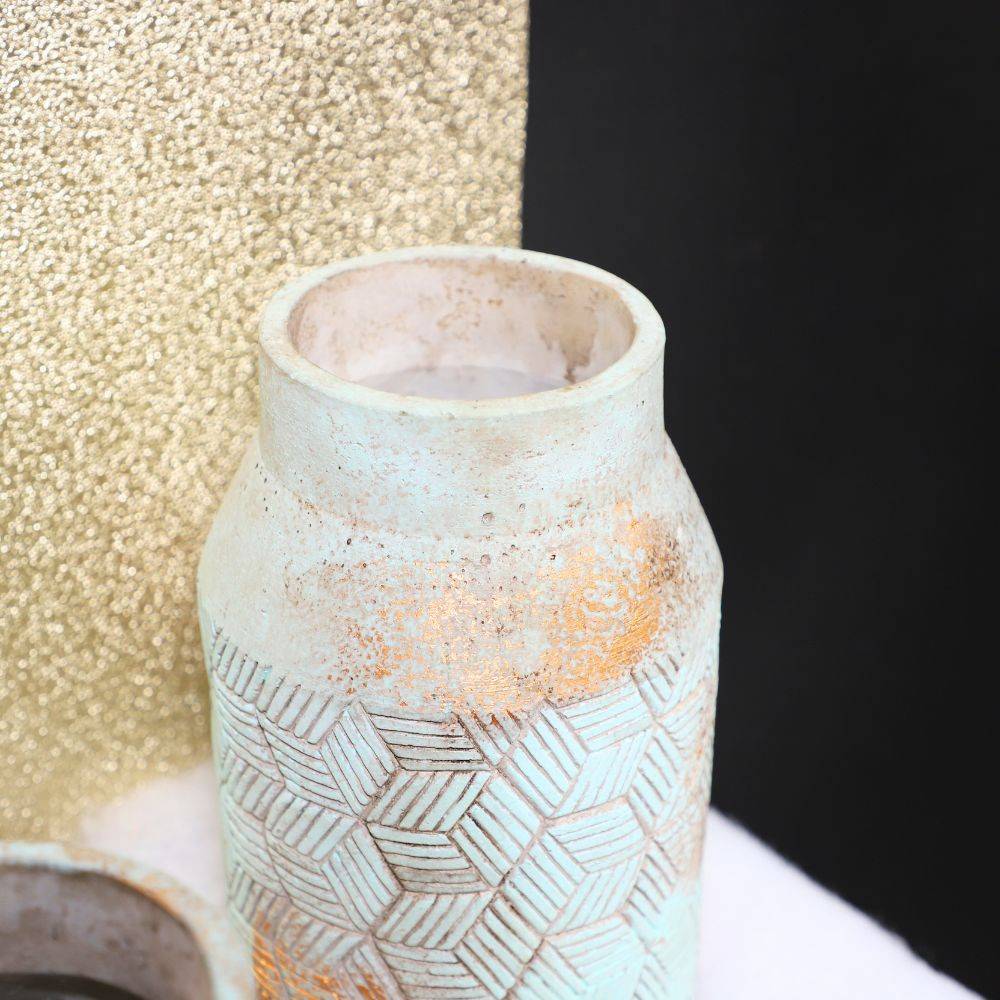 ° Vase en béton vert de gris Ø15.5 x 20 cm Chemin de campagne - Image 4