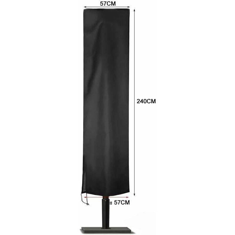 IntiMeg - Housse Parasol Déporté Jardin en 210D Oxford Imperméable, Housse de Protection Parasol Déporté Anti-UV/Poussière(240x57x57cm, Noir) IntiMeg - Image 2