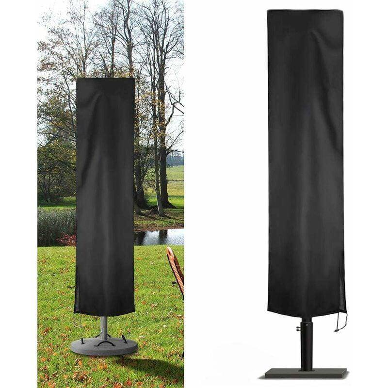 IntiMeg - Housse Parasol Déporté Jardin en 210D Oxford Imperméable, Housse de Protection Parasol Déporté Anti-UV/Poussière(240x57x57cm, Noir) IntiMeg - Image 1