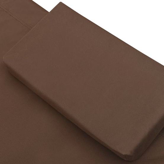 Lit de repos d'extérieur | Transat | Bain de soleil avec auvent et oreiller Marron - Image 6