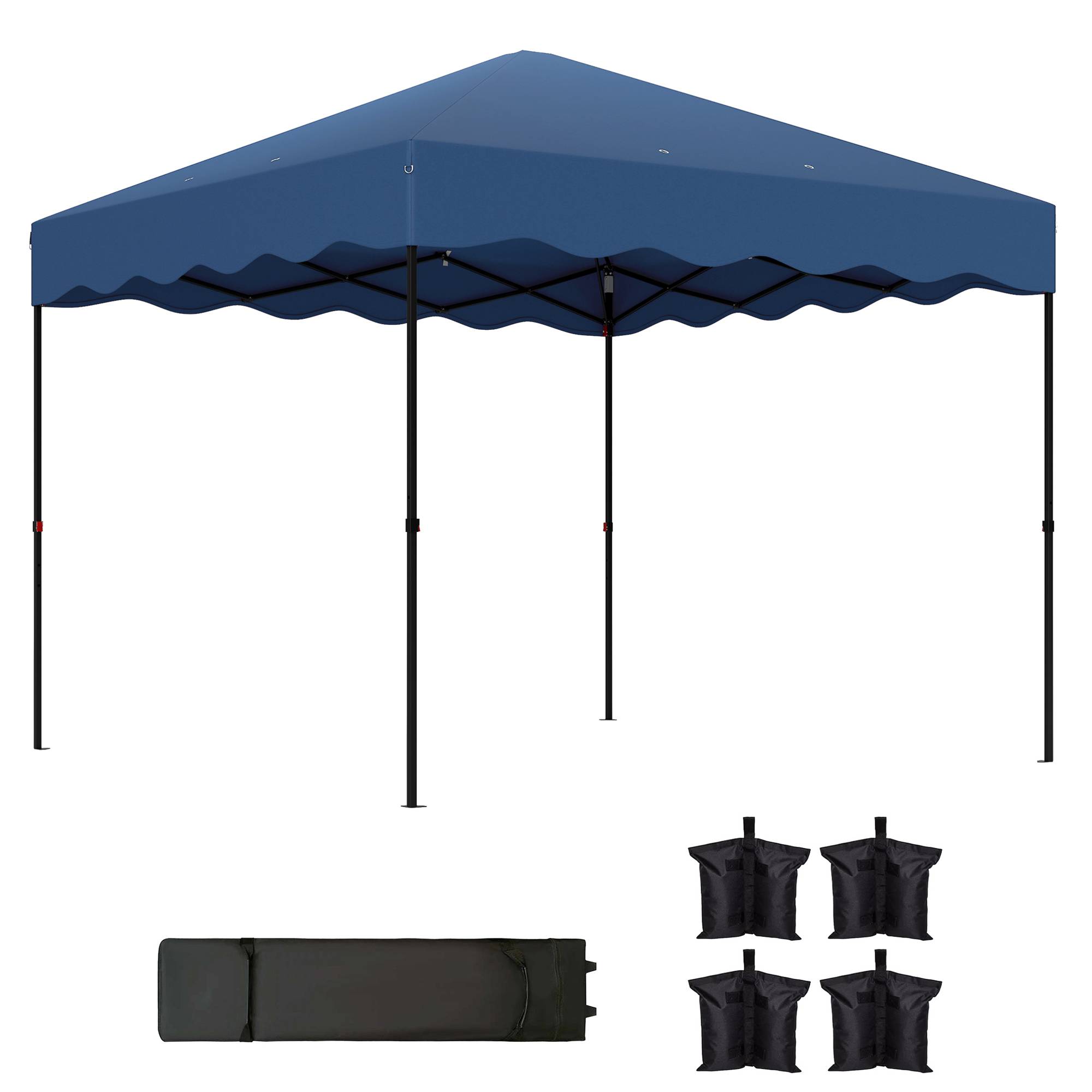 ComfortXL - Tonnelle pliante métal réception protection UV50+ 6-9 personnes 297 x 297 cm bleu foncé - ComfortXL Outdoor Living - Image 1