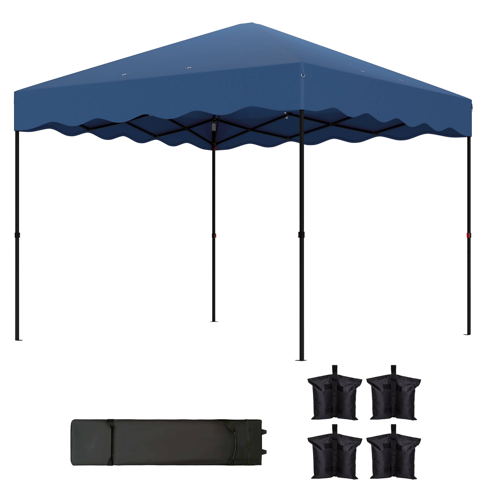 ComfortXL - Tonnelle pliante métal réception protection UV50+ 6-9 personnes 297 x 297 cm bleu foncé - ComfortXL Outdoor Living - Image 2