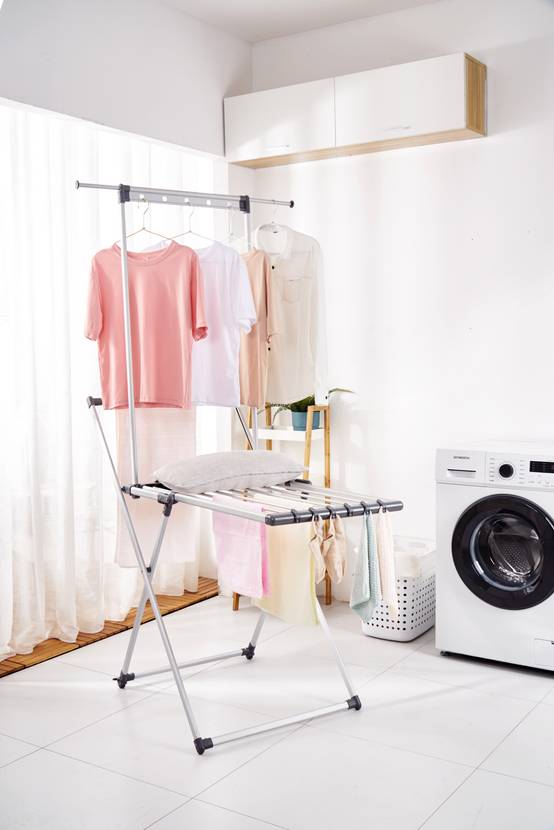 Séchoir linge avec tringle supplémentaire et pinces bas - PRACTO HOME - Image 4