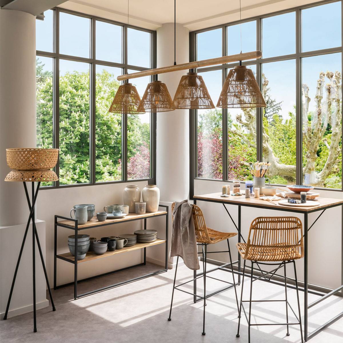 Atmosphera - Console "Edena" acacia L120cm - Atmosphera Créateur d'intérieur - Image 1