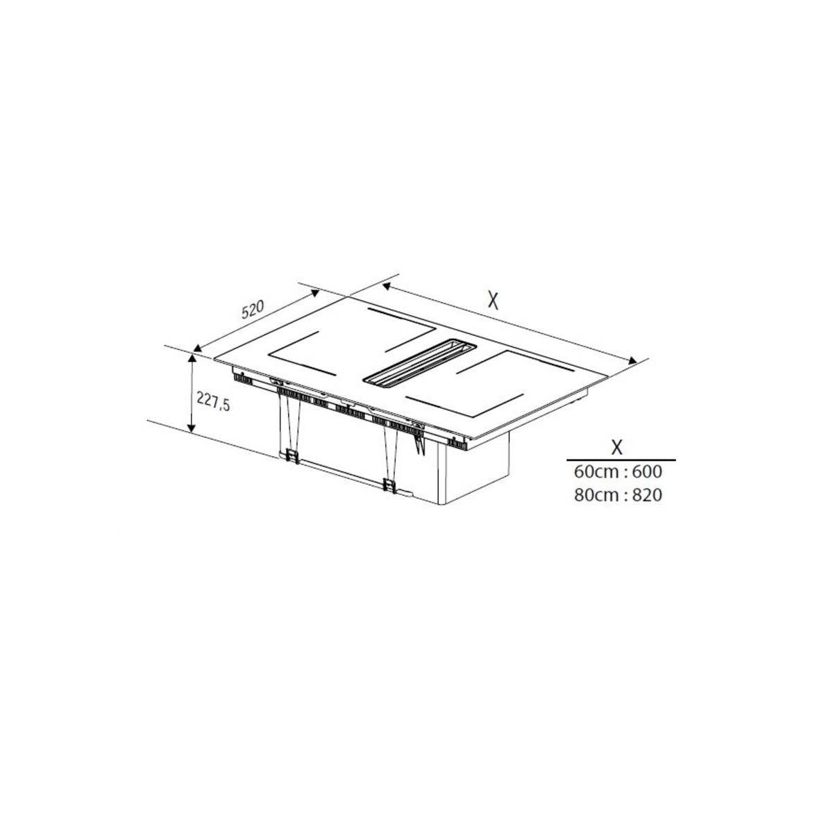 Beko - Table de cuisson induction aspirante 60cm 4 feux 7400w HIXI64700UF1 Beko - Image 10