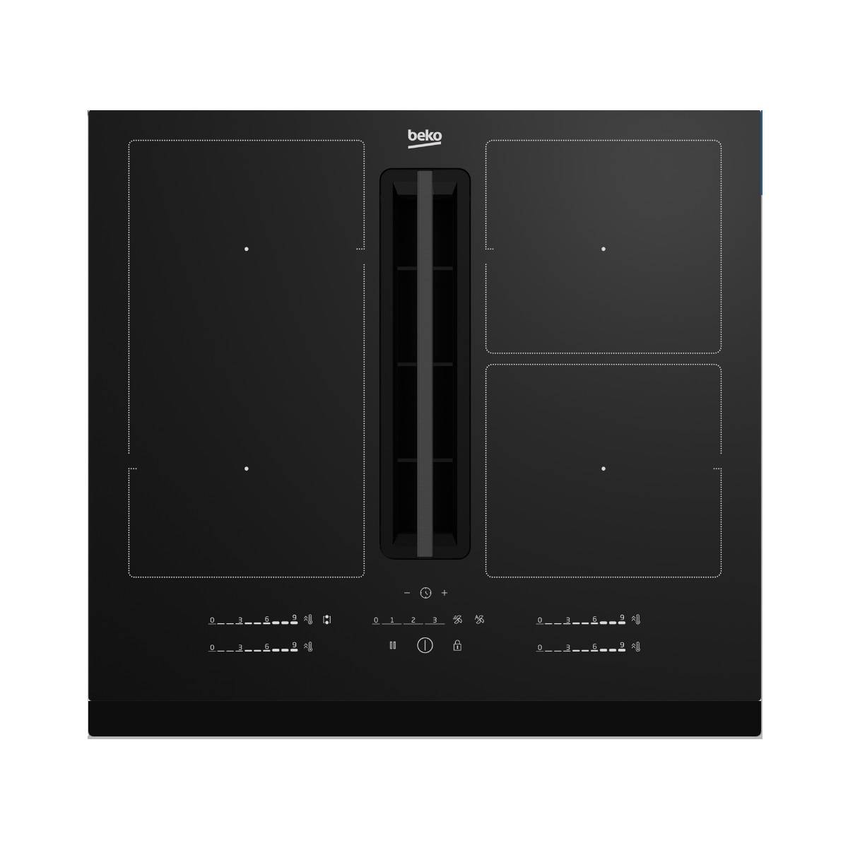 Beko - Table de cuisson induction aspirante 60cm 4 feux 7400w HIXI64700UF1 Beko - Image 1