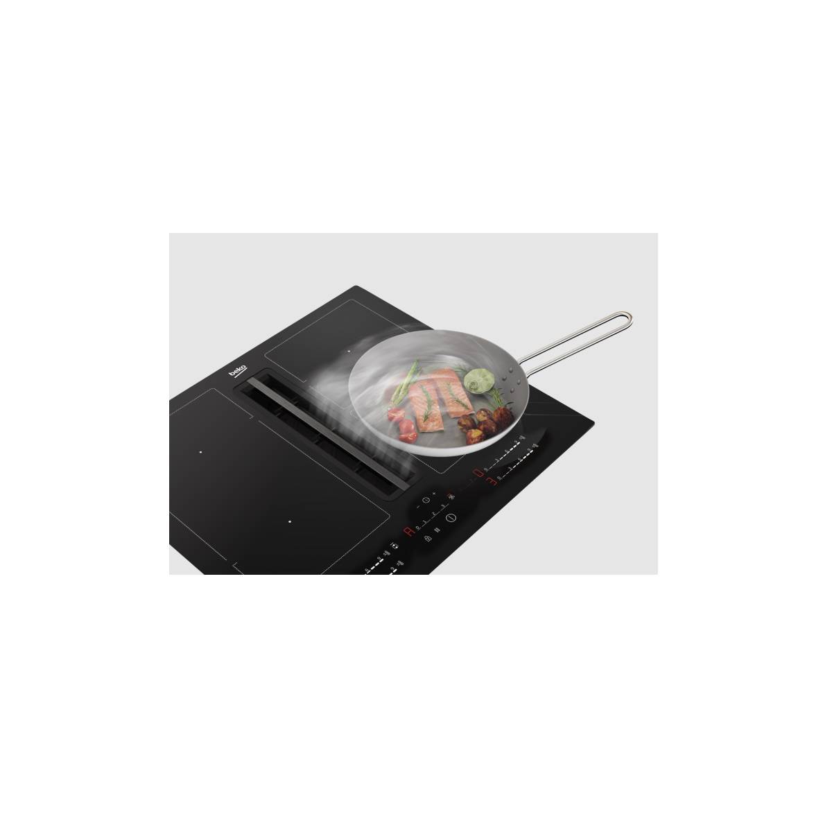 Beko - Table de cuisson induction aspirante 60cm 4 feux 7400w HIXI64700UF1 Beko - Image 4