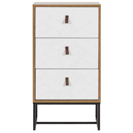 Beliani - Commode MDF Marron clair/blanc NUEVA - 49x38x91- Beliani - Image 4