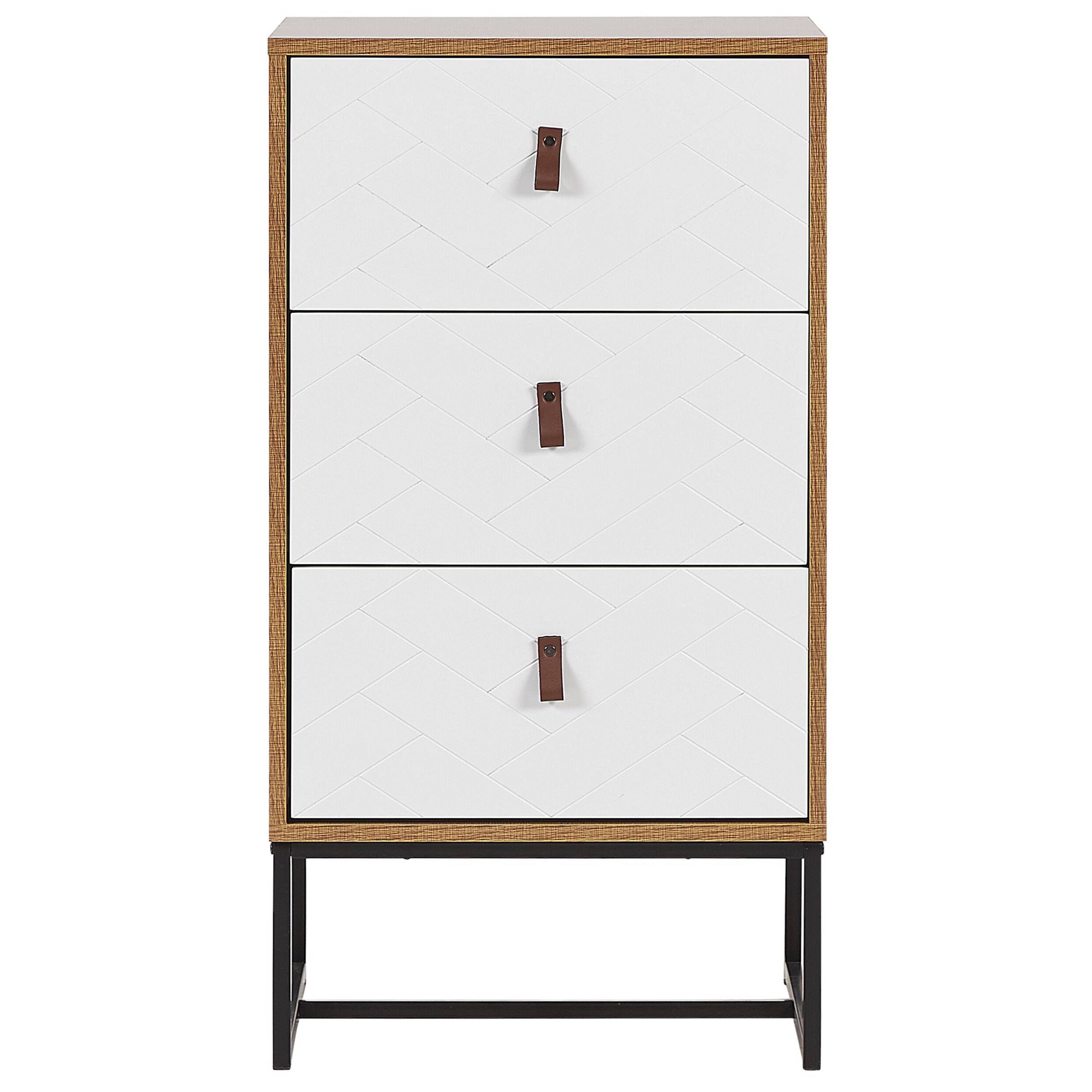 Beliani - Commode MDF Marron clair/blanc NUEVA - 49x38x91- Beliani - Image 4