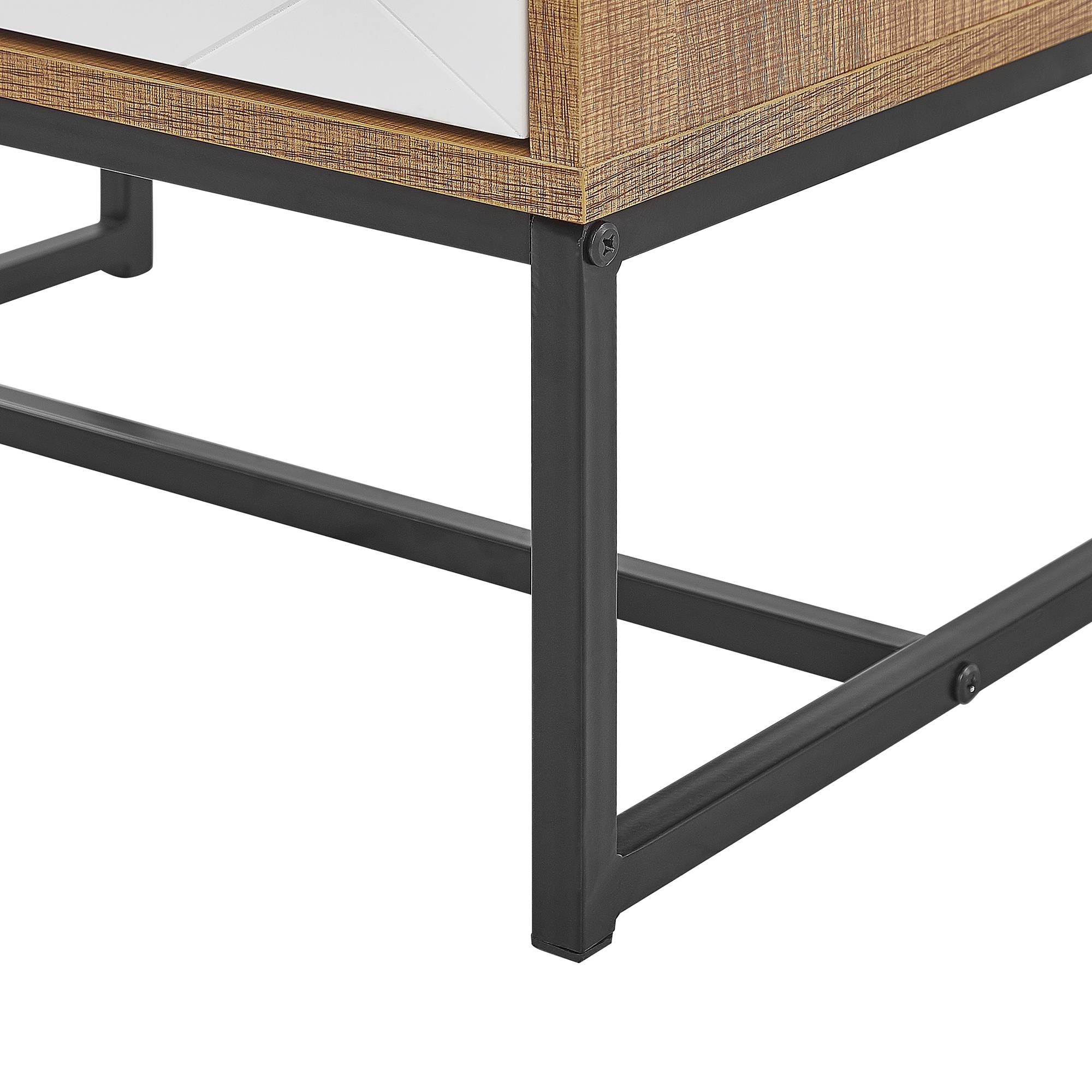 Beliani - Commode MDF Marron clair/blanc NUEVA - 49x38x91- Beliani - Image 8