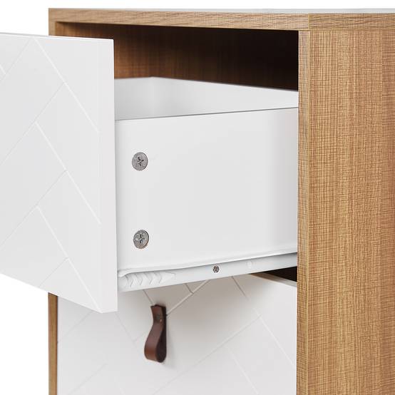 Beliani - Commode MDF Marron clair/blanc NUEVA - 49x38x91- Beliani - Image 7
