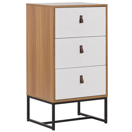 Beliani - Commode MDF Marron clair/blanc NUEVA - 49x38x91- Beliani - Image 2