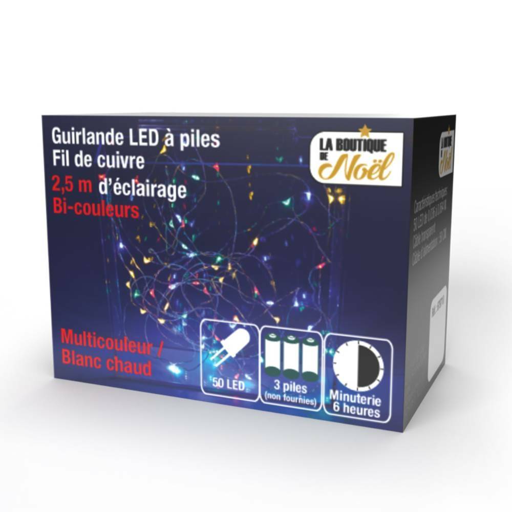 Guirlande led à pile - 3 m - Image 1