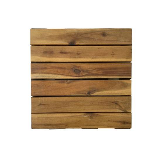 Dalle en bois acacia huilé Snap & Go (lot de 4) - Chêne moyen 30 x 30 cm - Snap & Go - Image 1