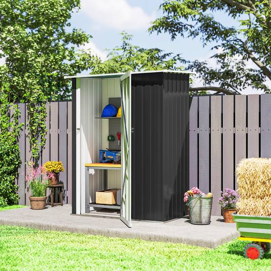 Abri de jardin acier anthracite 142 x 86 x 189 cm - PANGIVO - Image 9