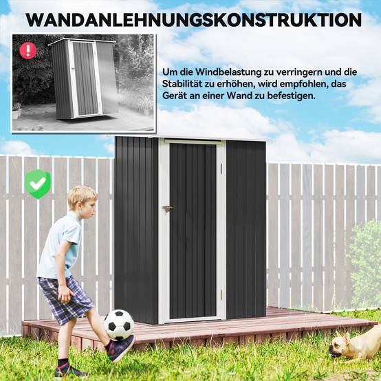 Abri de jardin acier anthracite 142 x 86 x 189 cm - PANGIVO - Image 8