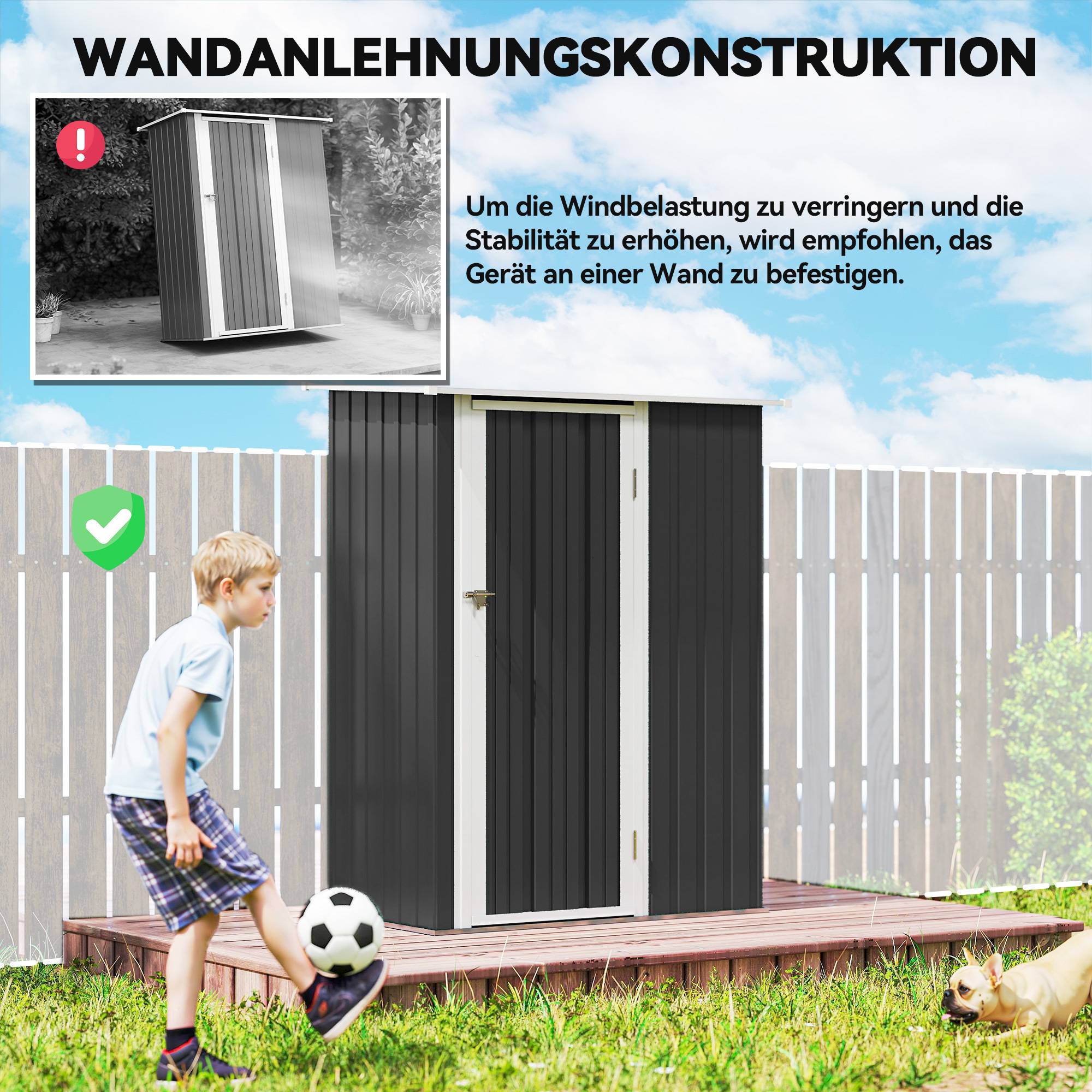 Abri de jardin acier anthracite 142 x 86 x 189 cm - PANGIVO - Image 8