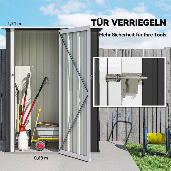 Abri de jardin acier anthracite 142 x 86 x 189 cm - PANGIVO - Image 7