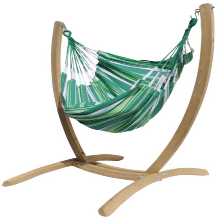 Hamac chaise Albizia XXL sur pied en bois - Tropical Hamac - Image 1