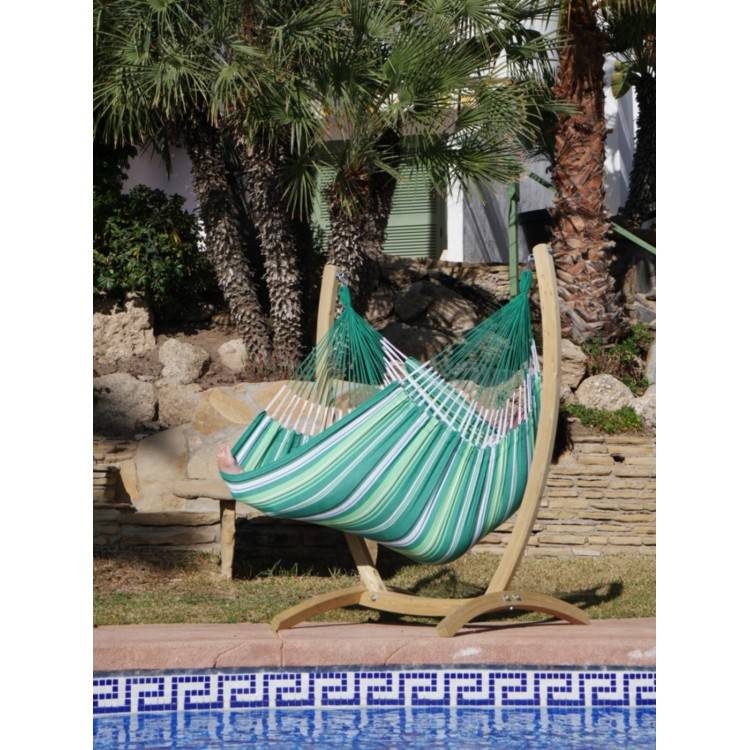 Hamac chaise Albizia XXL sur pied en bois - Tropical Hamac - Image 3