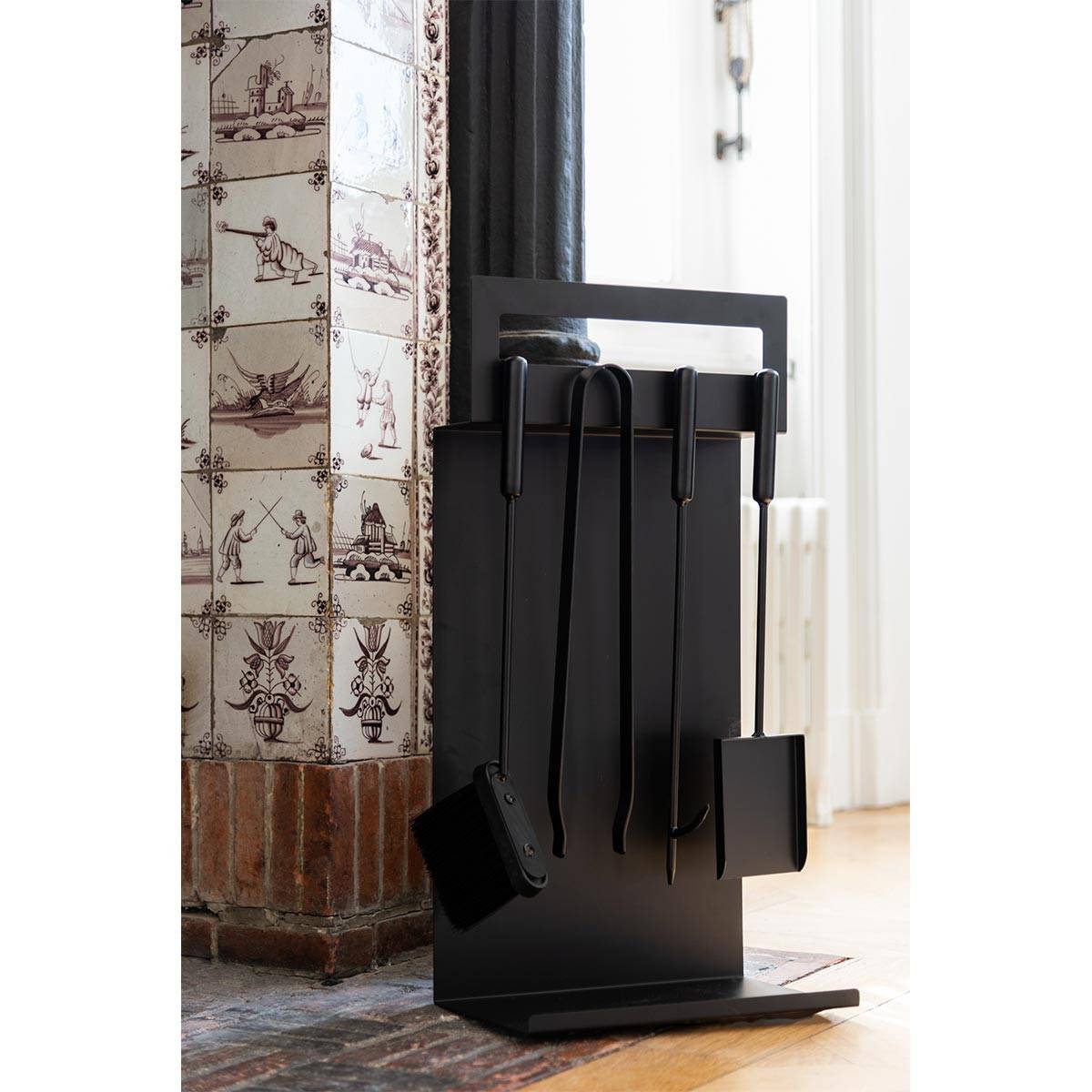 J-Line - Serviteur de Cheminée 5 Pièces "Métal" 60cm Noir - Image 3
