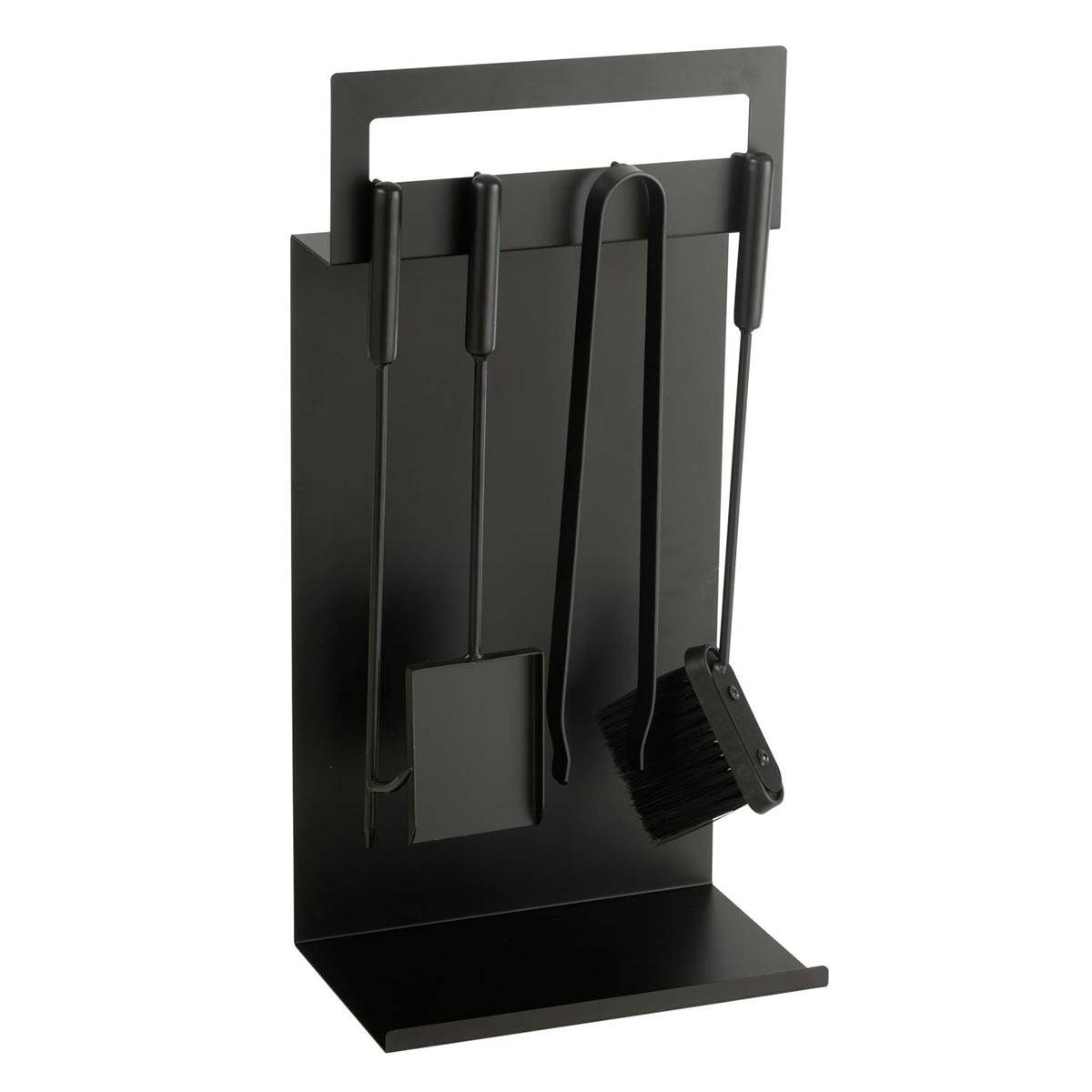 J-Line - Serviteur de Cheminée 5 Pièces "Métal" 60cm Noir - Image 1