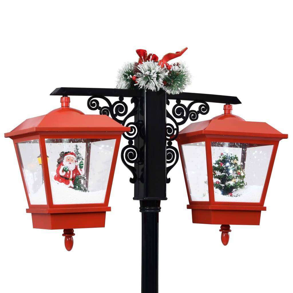 Double Lampadaire de Noël Lumineux Chute de Neige Décoration Fêtes 188cm – ComfortXL Outdoor Living - Image 9