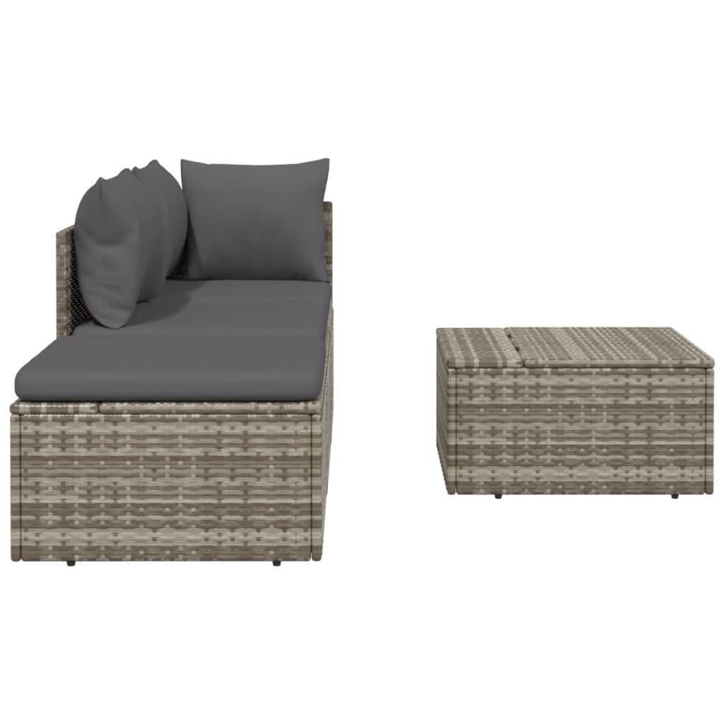 Vidaxl - Salon de jardin 4 pcs avec coussins Gris Résine tressée vidaXL 318676 - Image 6