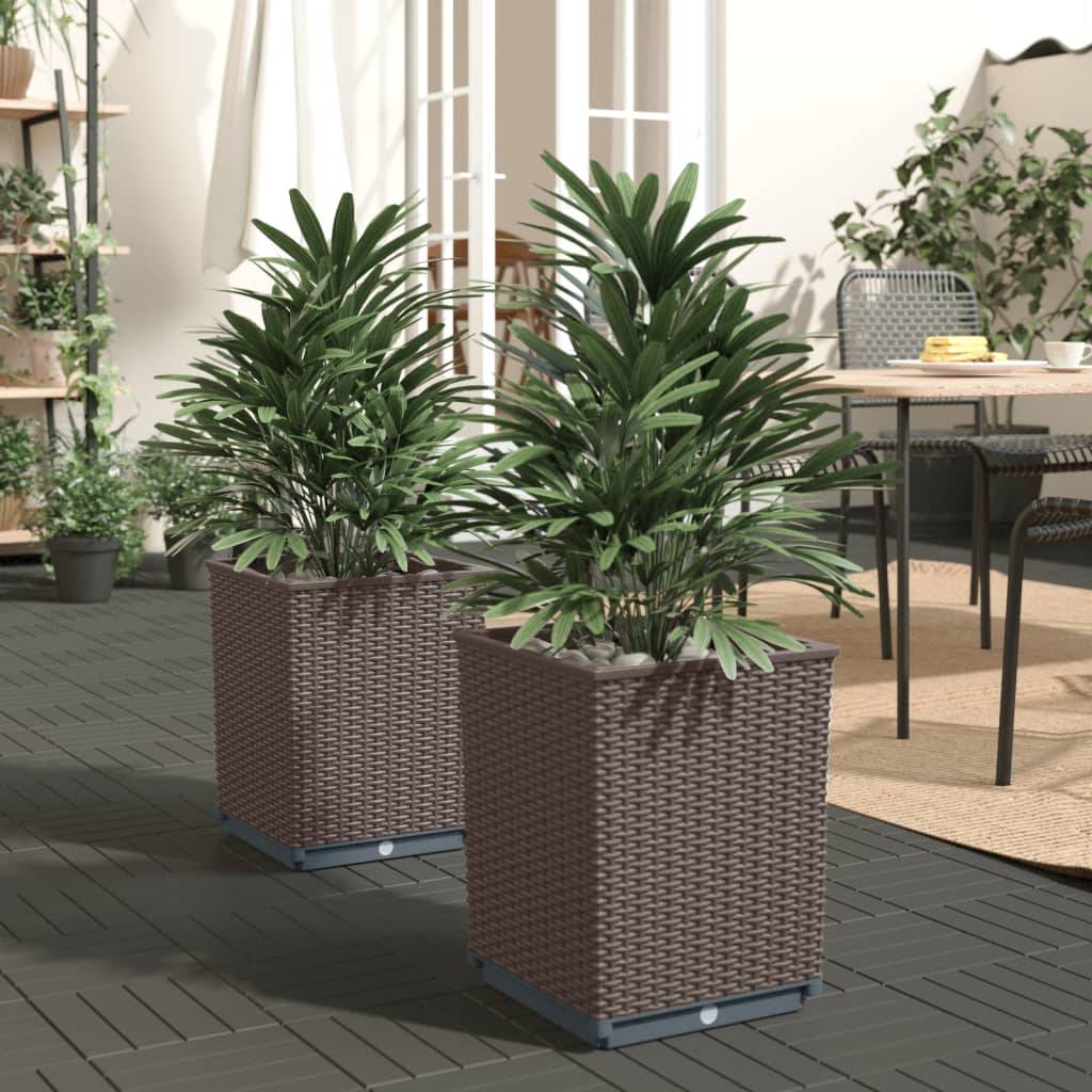 Vidaxl - Jardinières 2 pcs marron 30x30x37 cm polypropylène vidaXL 364184 - Image 1