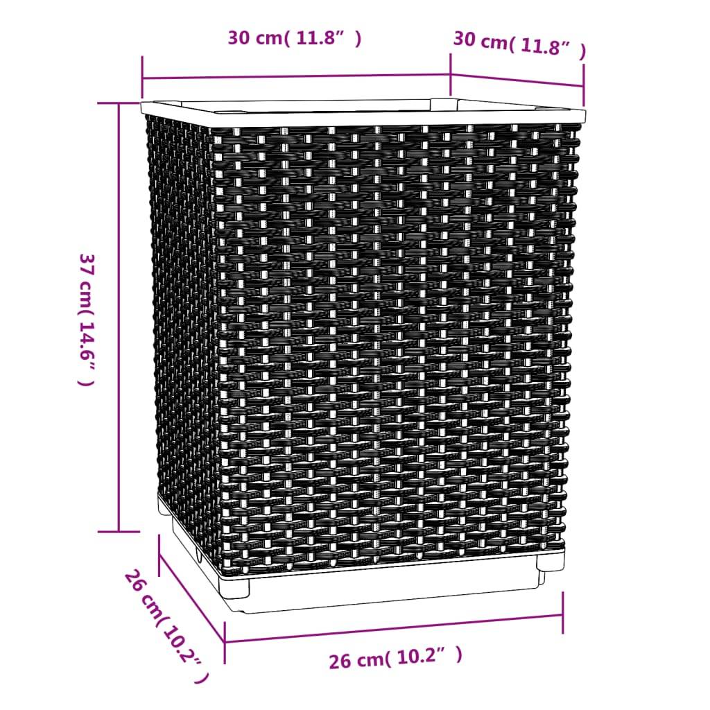 Vidaxl - Jardinières 2 pcs marron 30x30x37 cm polypropylène vidaXL 364184 - Image 3