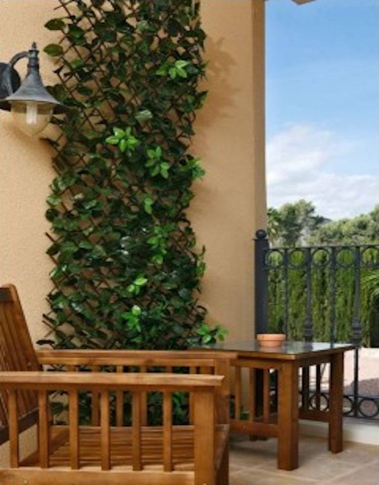 Treillis Osier Avec Feuilles| 1X2M| Composition 100% Osier| Feuilles De Lierre PVC| | Decoration Jardin - Image 2