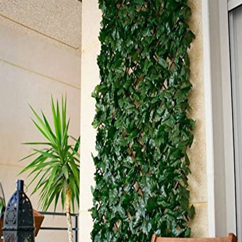 Treillis Osier Avec Feuilles| 1X2M| Composition 100% Osier| Feuilles De Lierre PVC| | Decoration Jardin - Image 3