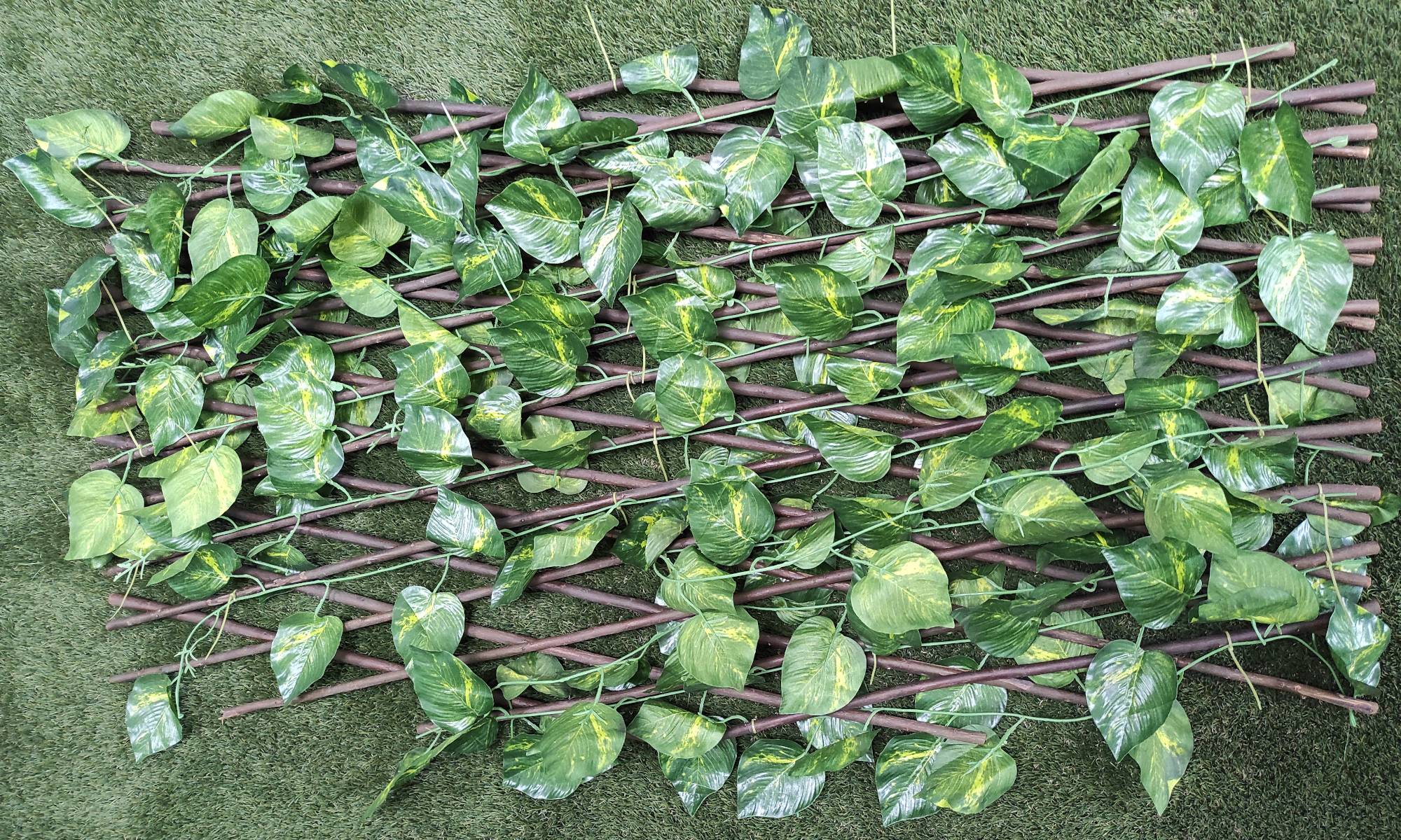 Treillis Osier Avec Feuilles| 1X2M| Composition 100% Osier| Feuilles De Lierre PVC| | Decoration Jardin - Image 4