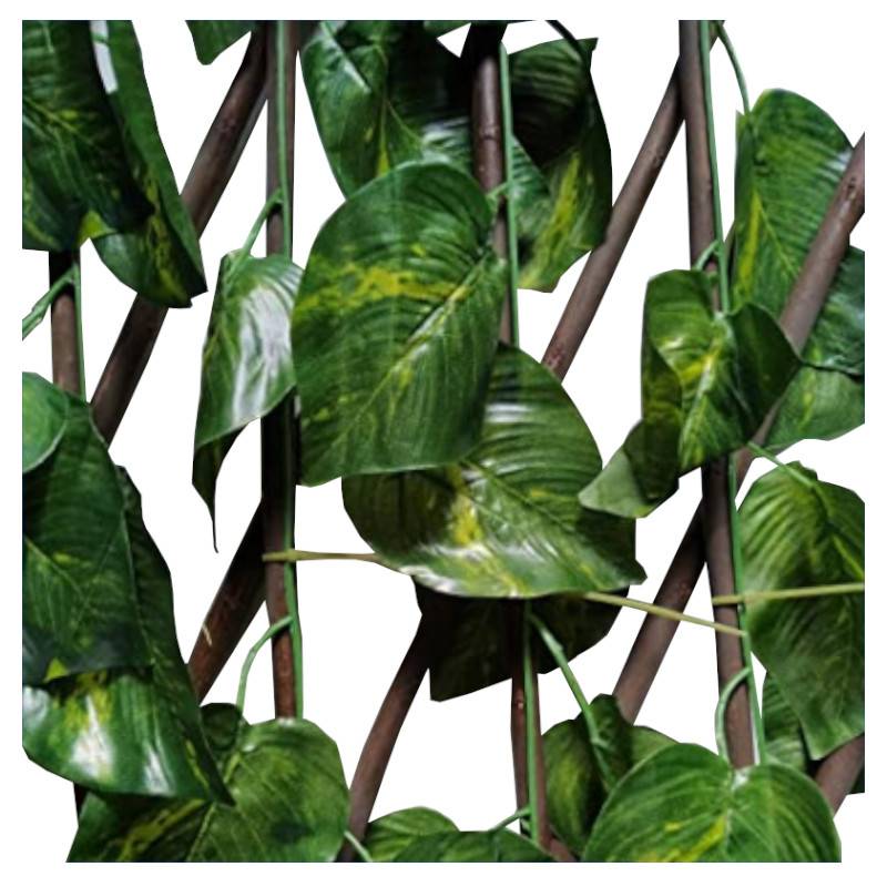 Treillis Osier Avec Feuilles| 1X2M| Composition 100% Osier| Feuilles De Lierre PVC| | Decoration Jardin - Image 1