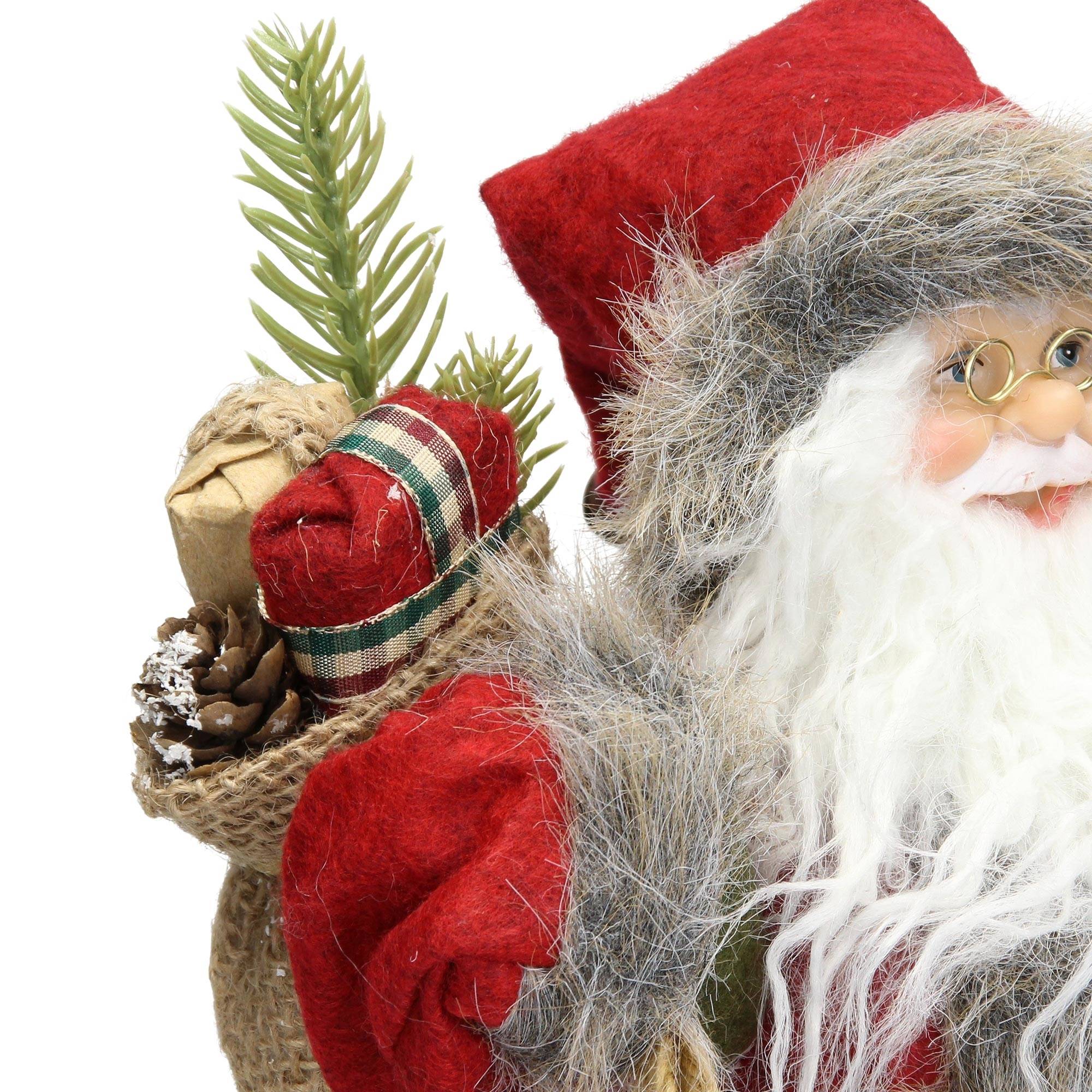 Ecd-Germany - Décoration Père Noël figurine Welcome de Noël poupée de collection rouge 37 cm - Image 6