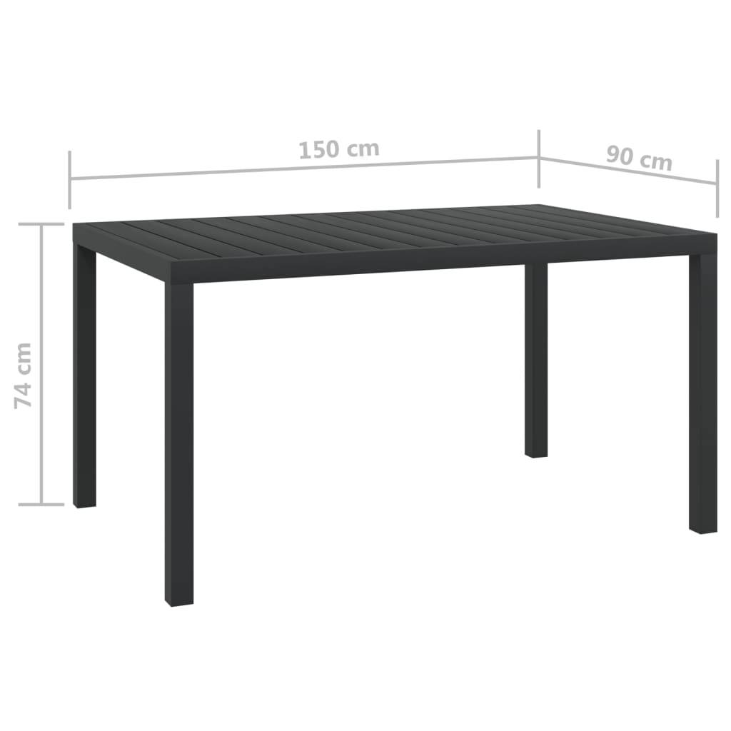 Vidaxl - Table de jardin noir 150 x 90 x 74 cm Aluminium et WPC vidaXL 42791 - Image 5