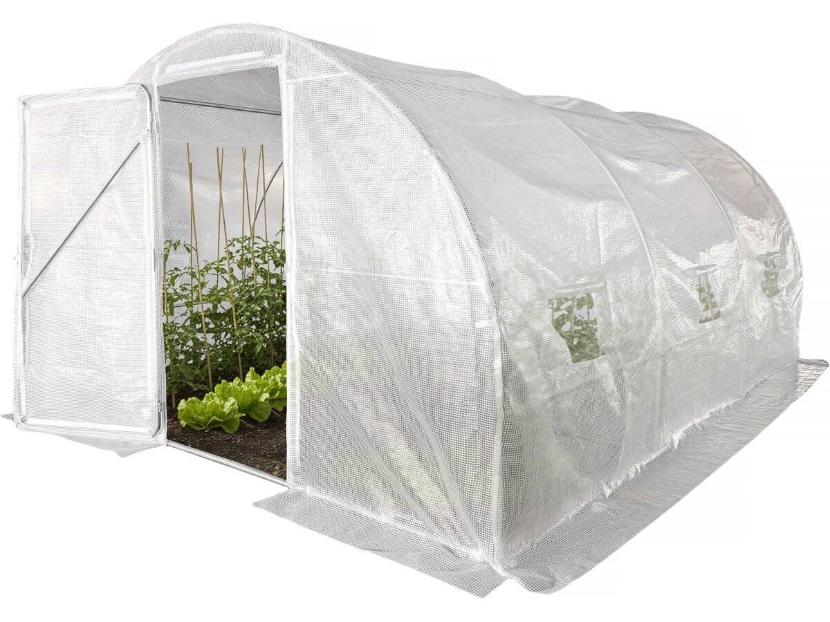 Serre Tunelle De Jardin Avec Porte 4 X 3 M "mimosa" - 12 M² - 180g - Blanc -habitat Et Jardin