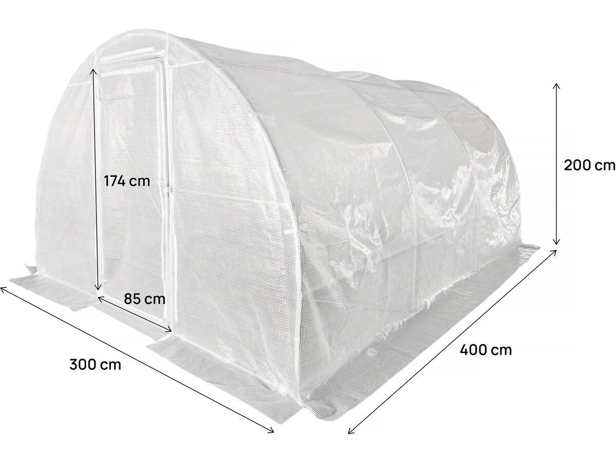 Serre Tunelle De Jardin Avec Porte 4 X 3 M "mimosa" - 12 M² - 180g - Blanc -habitat Et Jardin - Image 4