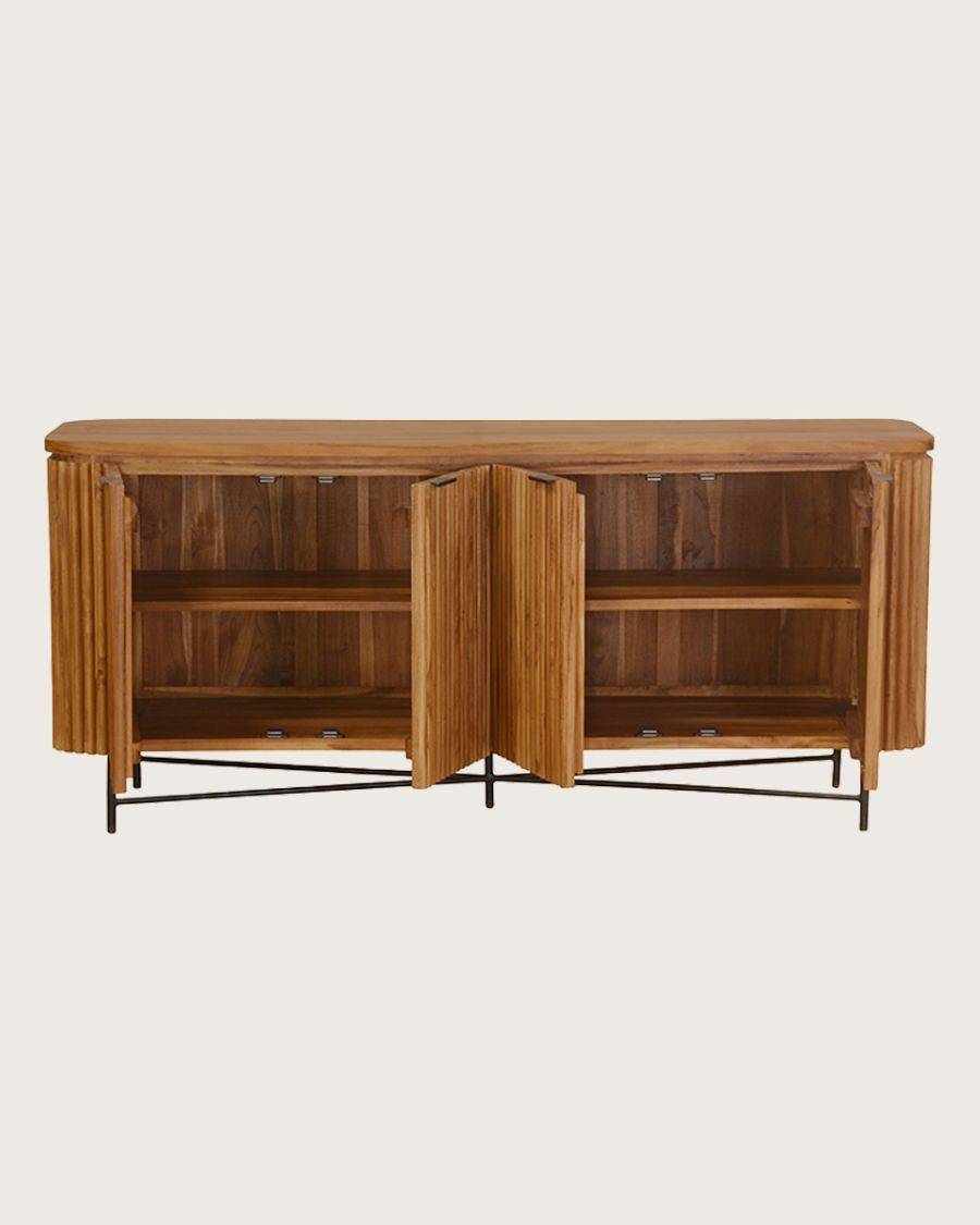 Opéra - Buffet rétro en bois de teck recyclé - UNIQKA - Image 3