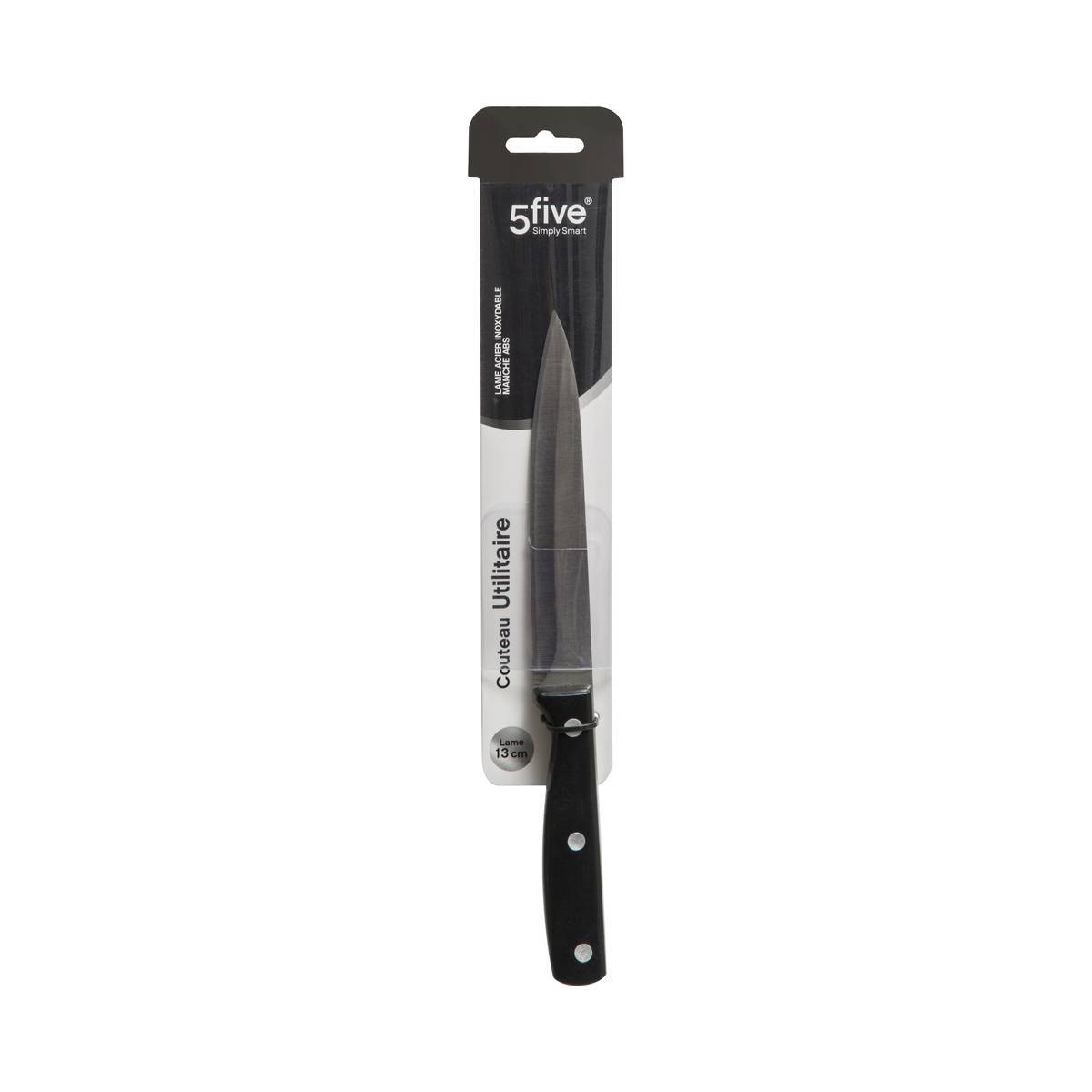 Paris Prix - Couteau utilitaire inox "Essentiel Black" lame 13cm - 5five - Image 3