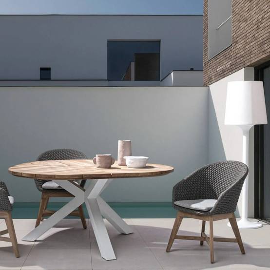 Autre - Table de jardin forme galet en teck et aluminium L160 - CAP FERRET - Image 2