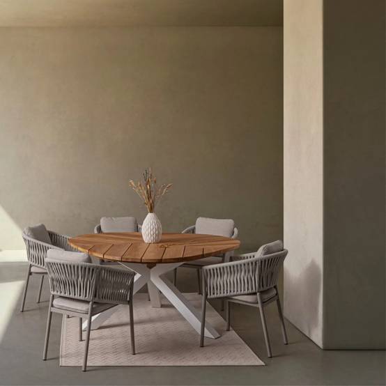 Autre - Table de jardin forme galet en teck et aluminium L160 - CAP FERRET - Image 3