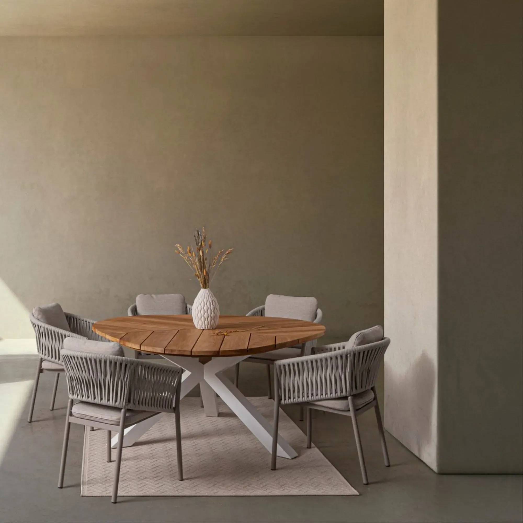 Autre - Table de jardin forme galet en teck et aluminium L160 - CAP FERRET - Image 3