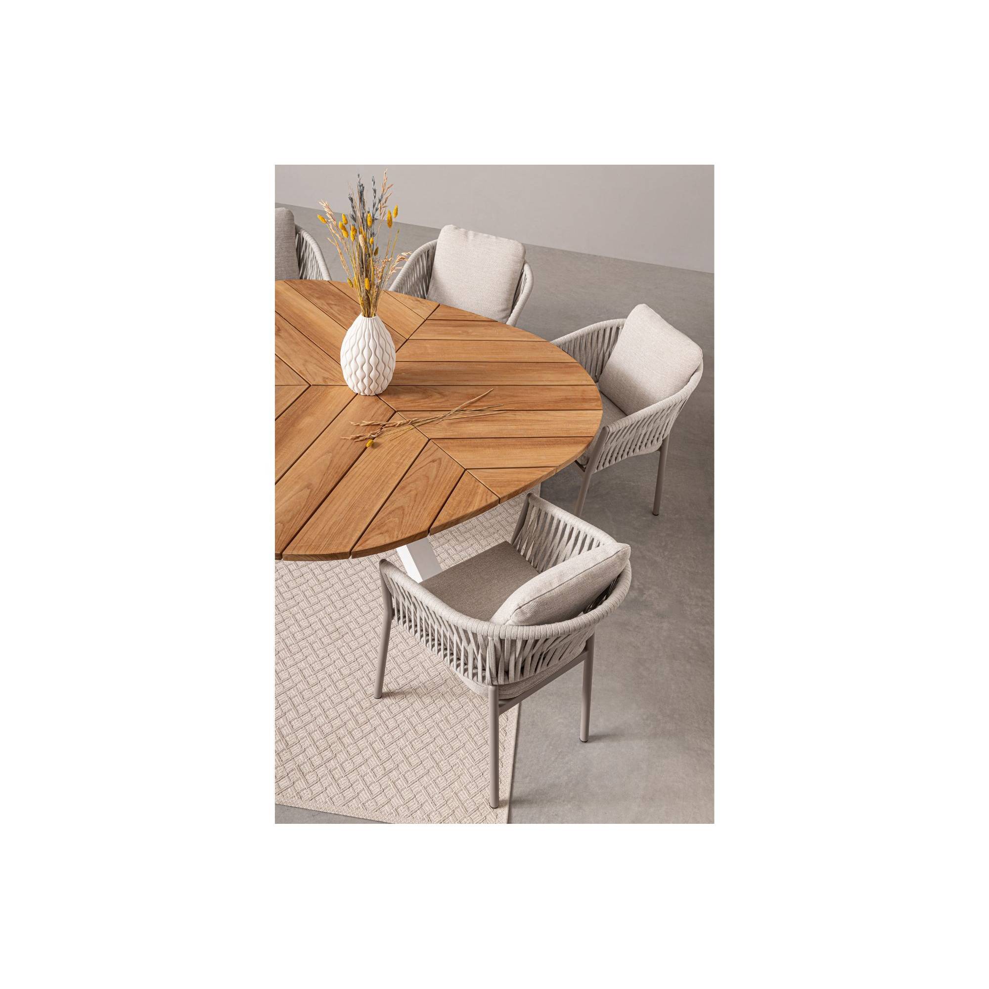 Autre - Table de jardin forme galet en teck et aluminium L160 - CAP FERRET - Image 7