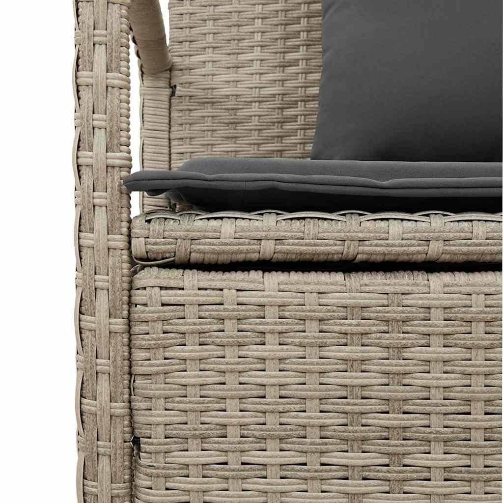 Banc Coffre de Rangement 2 en 1 Résine Tressée avec Coussins pour Jardin Gris Clair – ComfortXL Outdoor Living - Image 6