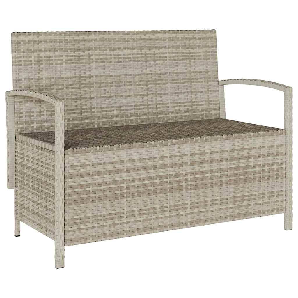 Banc Coffre de Rangement 2 en 1 Résine Tressée avec Coussins pour Jardin Gris Clair – ComfortXL Outdoor Living - Image 5