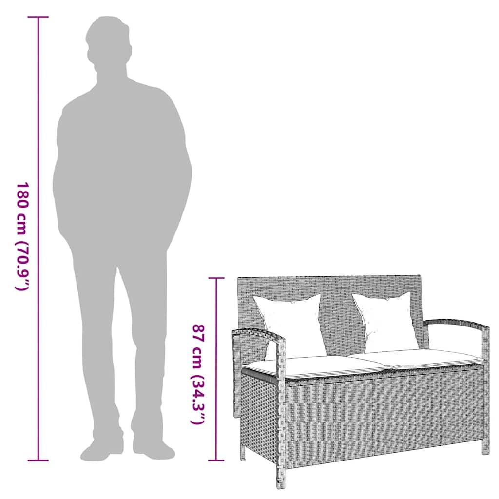 Banc Coffre de Rangement 2 en 1 Résine Tressée avec Coussins pour Jardin Gris Clair – ComfortXL Outdoor Living - Image 8