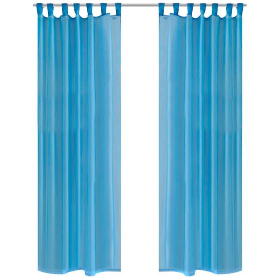 Rideau fin - Panneau de rideau Turquoise 140x245 cm 2 pcs - Image 2