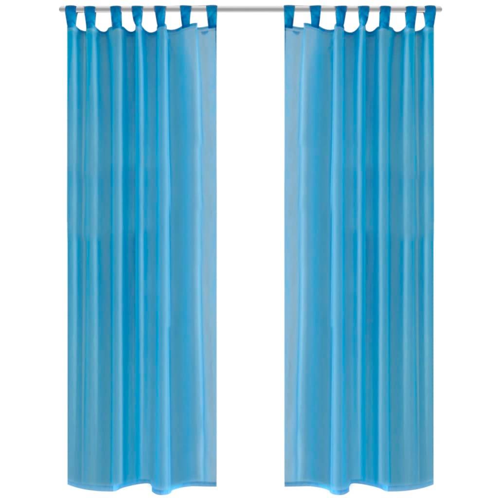 Rideau fin - Panneau de rideau Turquoise 140x245 cm 2 pcs - Image 2