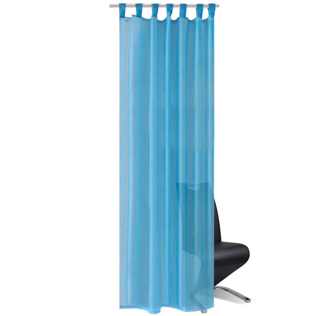 Rideau fin - Panneau de rideau Turquoise 140x245 cm 2 pcs - Image 3